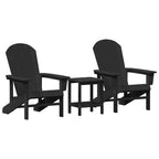 Gartenstuhl 3 pcs Schwarz Polyethylen