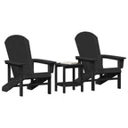Gartenstuhl 3 pcs Schwarz Polyethylen