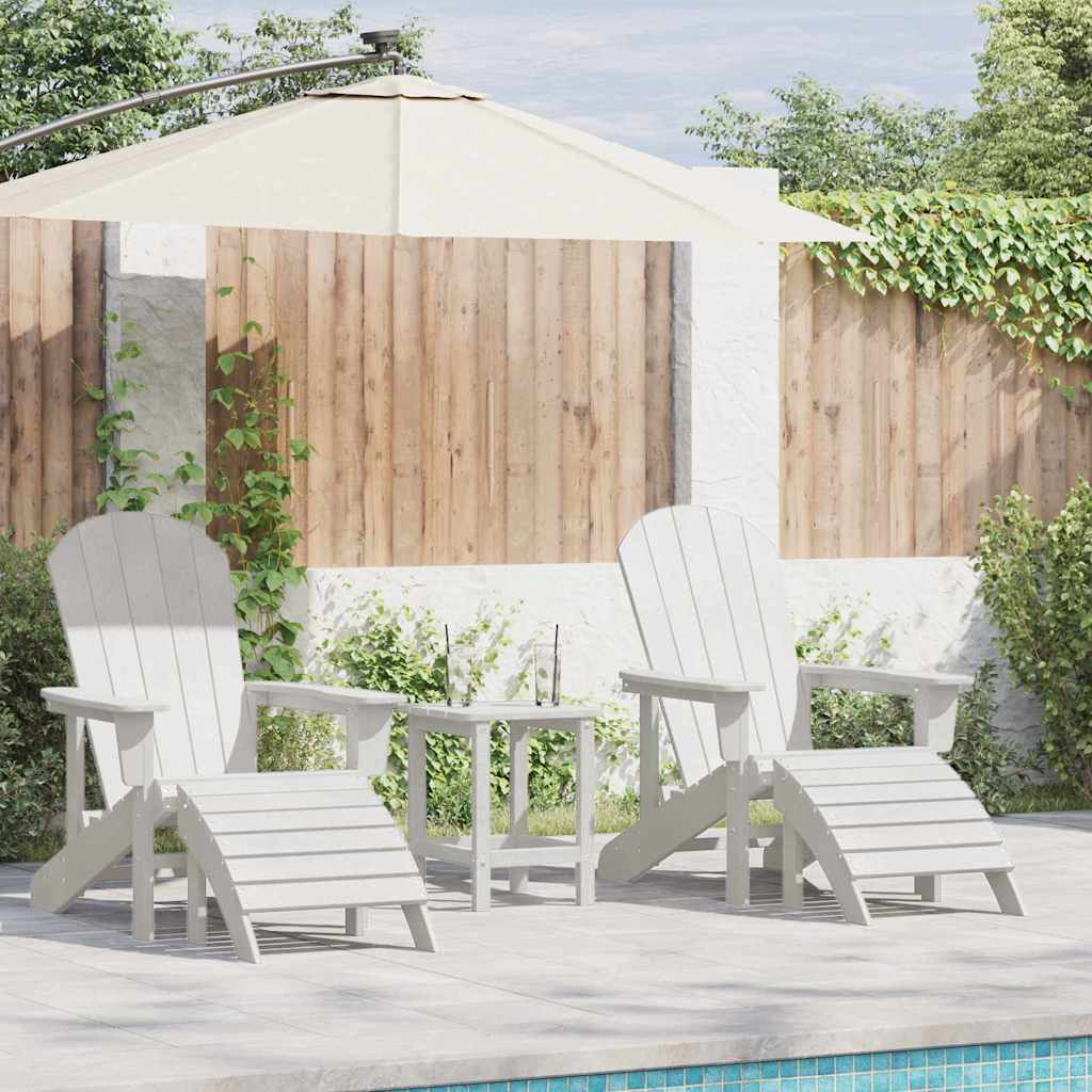 Gartenstuhl 3 pcs Weiß Polyethylen