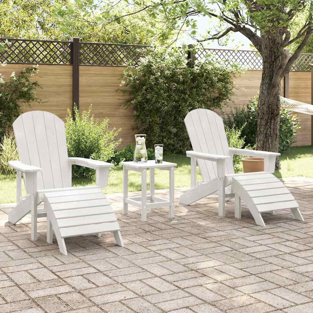 Gartenstuhl 3 pcs Weiß Polyethylen