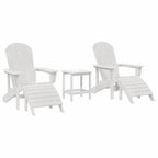 Gartenstuhl 3 pcs Weiß Polyethylen