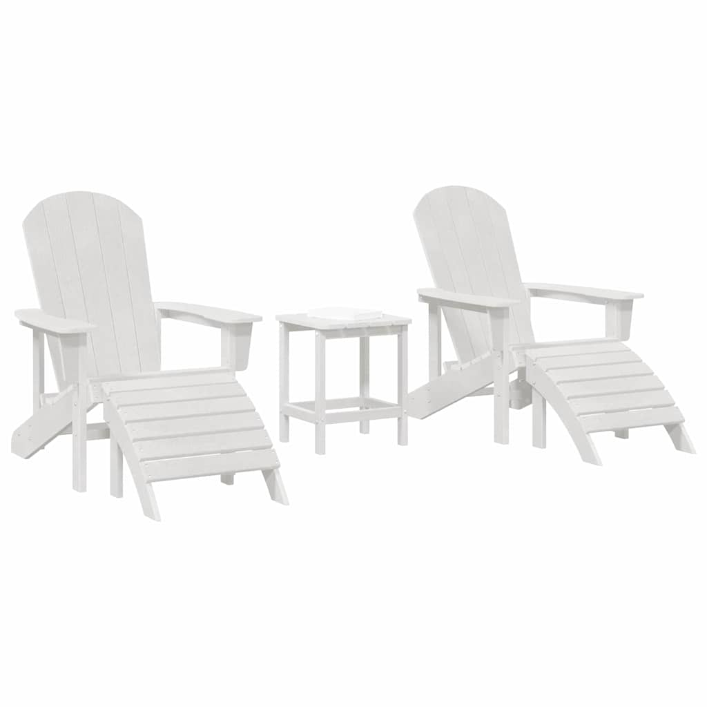 Gartenstuhl 3 pcs Weiß Polyethylen