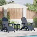 Gartenstuhl 3 pcs Marineblau Polyethylen