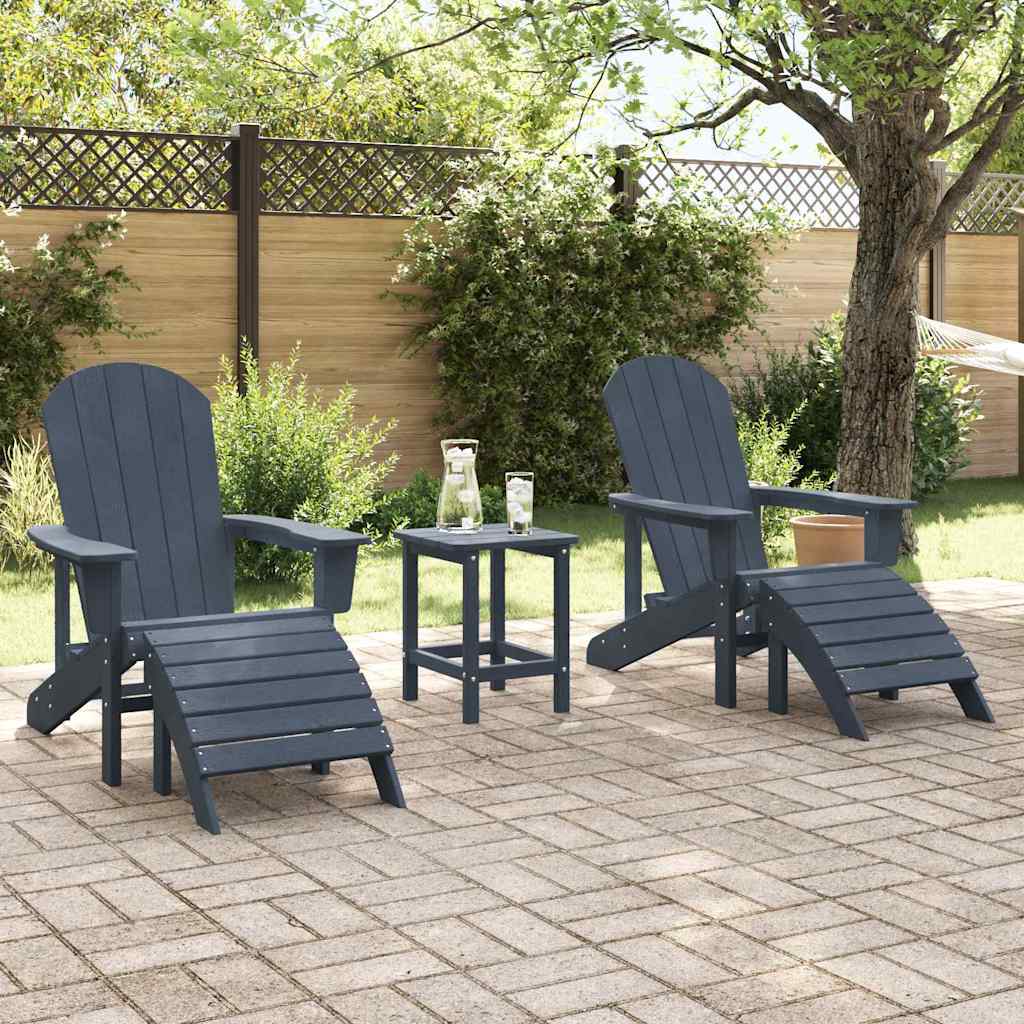 Gartenstuhl 3 pcs Marineblau Polyethylen