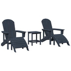 Gartenstuhl 3 pcs Marineblau Polyethylen