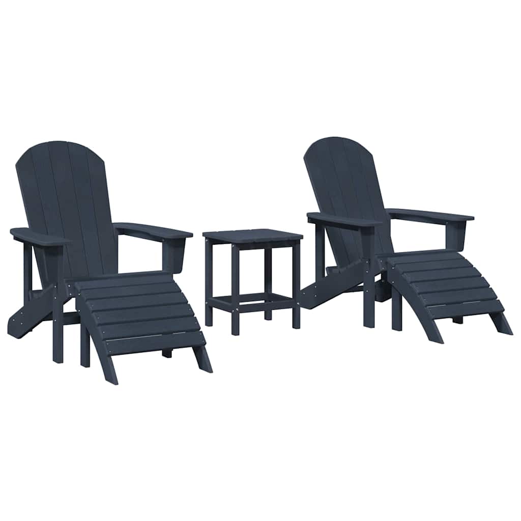 Gartenstuhl 3 pcs Marineblau Polyethylen