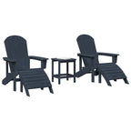 Gartenstuhl 3 pcs Marineblau Polyethylen