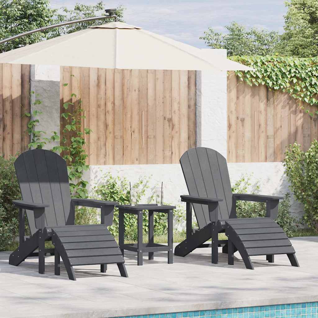 Gartenstuhl 3 pcs Hellgrau Polyethylen