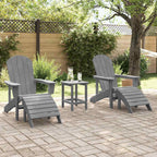 Gartenstuhl 3 pcs Hellgrau Polyethylen