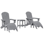 Gartenstuhl 3 pcs Hellgrau Polyethylen