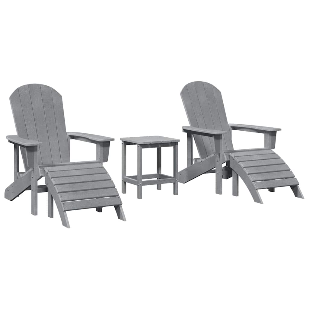 Gartenstuhl 3 pcs Hellgrau Polyethylen