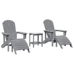 Gartenstuhl 3 pcs Hellgrau Polyethylen