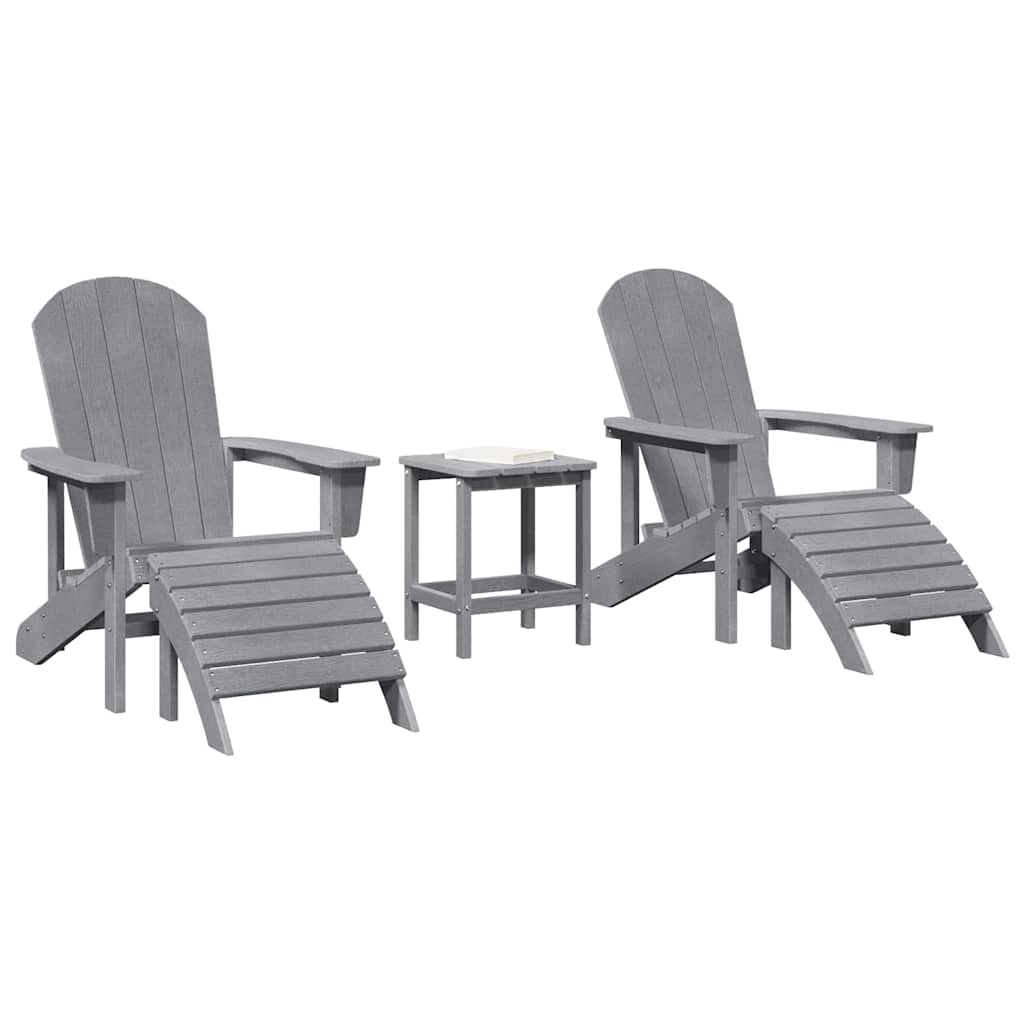 Gartenstuhl 3 pcs Hellgrau Polyethylen