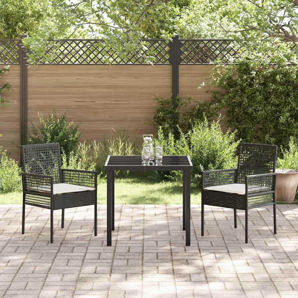 Gartenstuhl 2 pcs Schwarz 55 x 53 x 85 cm Poly-Rattan