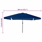 Garten-Sonnenschirm Azurblau 394 x 394 x 248 cm