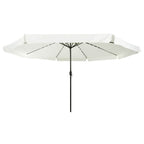 Garten-Sonnenschirm Sand und Anthrazit 395 x 395 x 245 cm