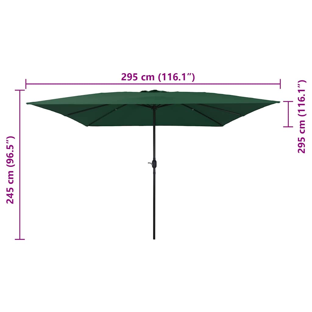 Garten-Sonnenschirm Grün 295 x 295 x 245 cm Polyester und Stahl