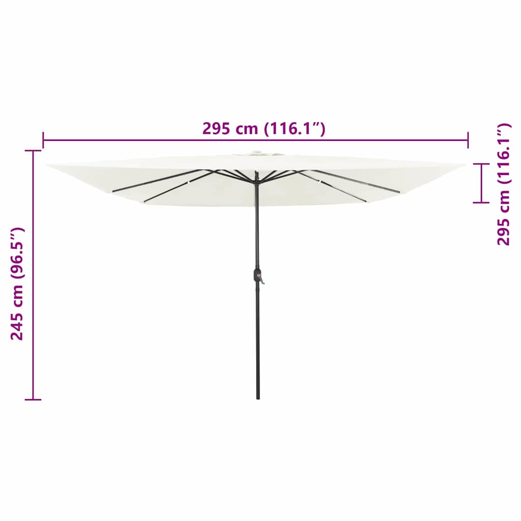 Garten-Sonnenschirm Sand 295 x 295 x 245 cm Polyester und Stahl