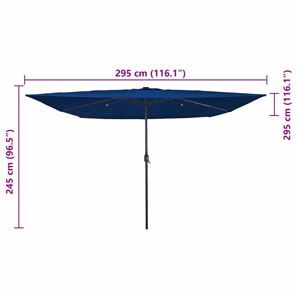 Garten-Sonnenschirm Azurblau 295 x 295 x 245 cm