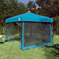 Camping-Zelt-Set mit Dach 2 pcs Blau Taffeta und Stoff