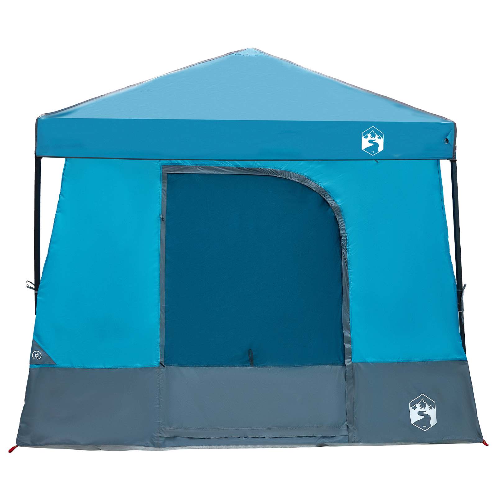 Camping-Zelt-Set mit Dach 2 pcs Blau Taffeta und Stoff