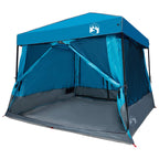 Camping-Zelt-Set mit Dach 2 pcs Blau Taffeta und Stoff