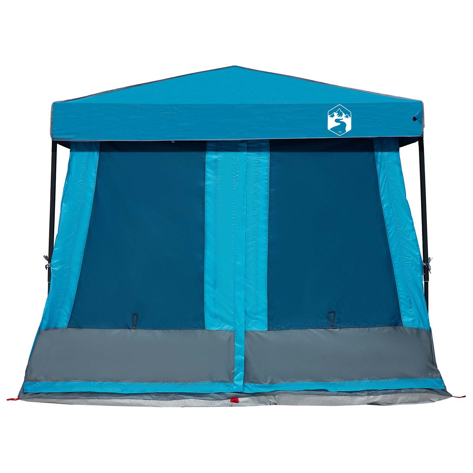 Camping-Zelt-Set mit Dach 2 pcs Blau Taffeta und Stoff