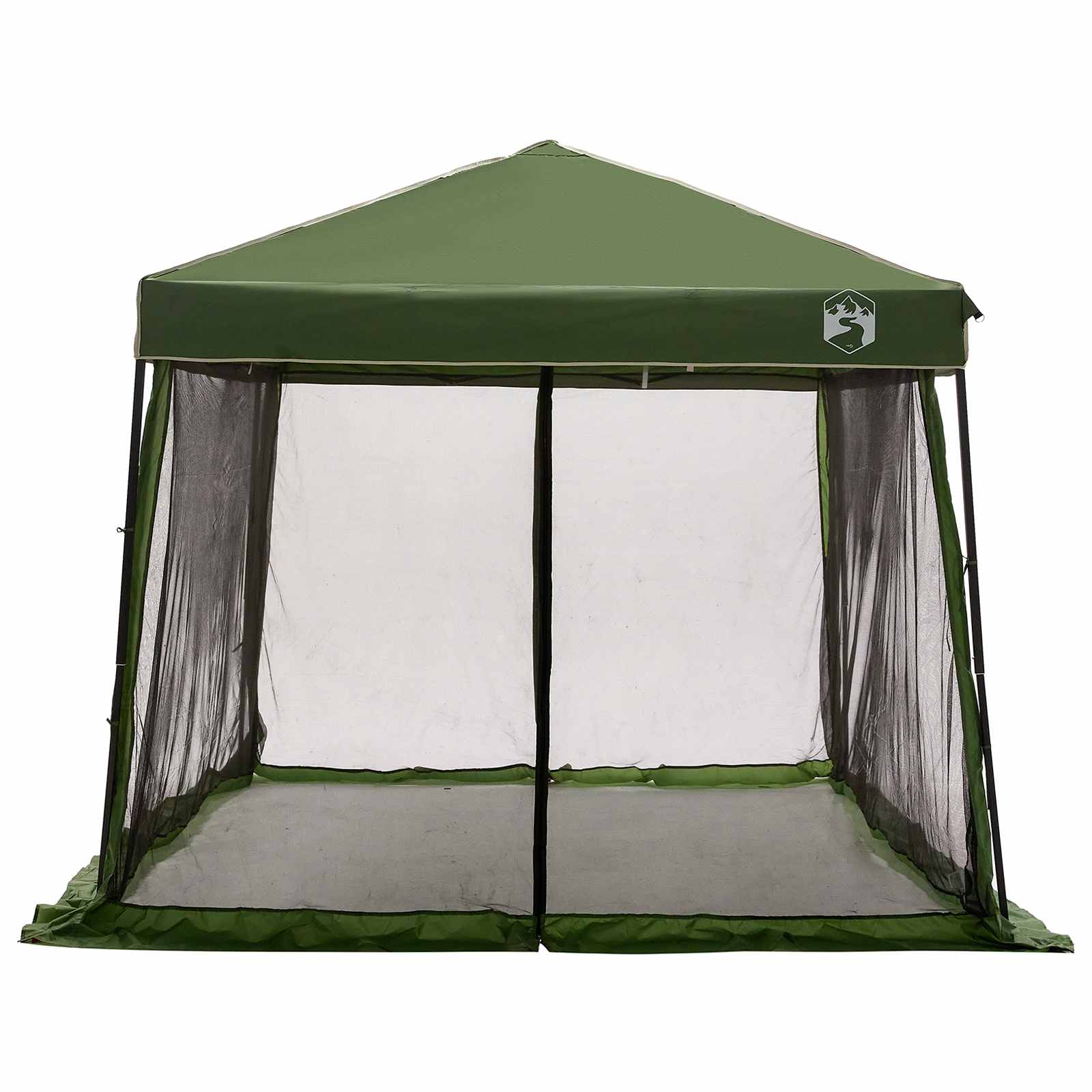 Camping-Zelt-Set mit Dach 2 pcs Grün Taffeta und Stoff