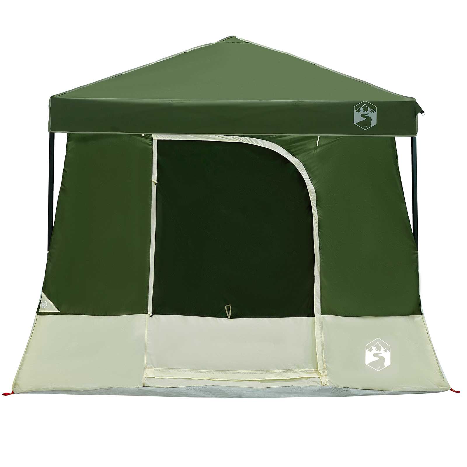 Camping-Zelt-Set mit Dach 2 pcs Grün Taffeta und Stoff
