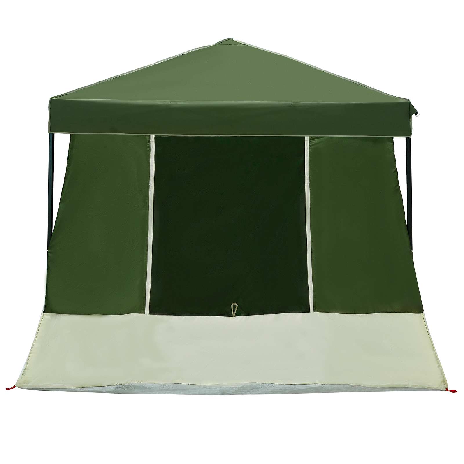 Camping-Zelt-Set mit Dach 2 pcs Grün Taffeta und Stoff