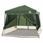 Camping-Zelt-Set mit Dach 2 pcs Grün Taffeta und Stoff