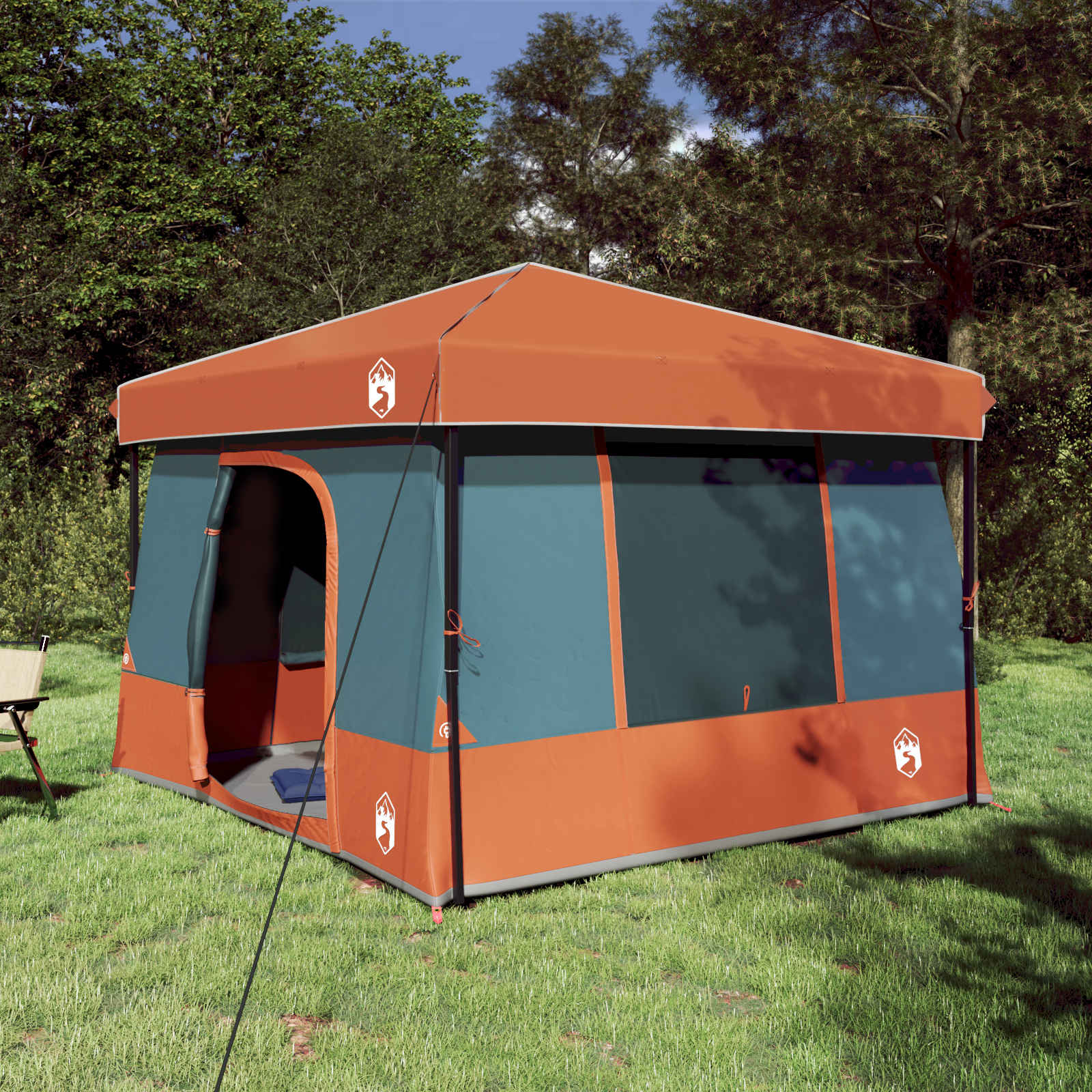 Camping-Zelt-Set 2 pcs Grau und Orange Taffeta und Stoff