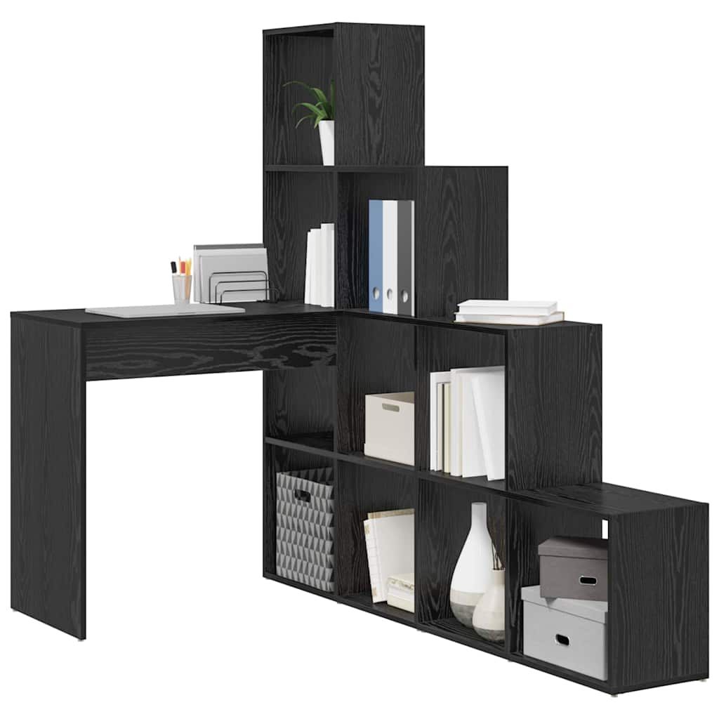 Eck-Schreibtisch Schwarz Eichen-Optik 101,5 x 149,5 x 149,5 cm