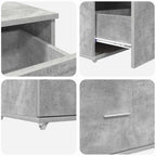 Schreibtisch Beton Grau 131,5 x 50 x 106,5 cm Holzwerkstoff