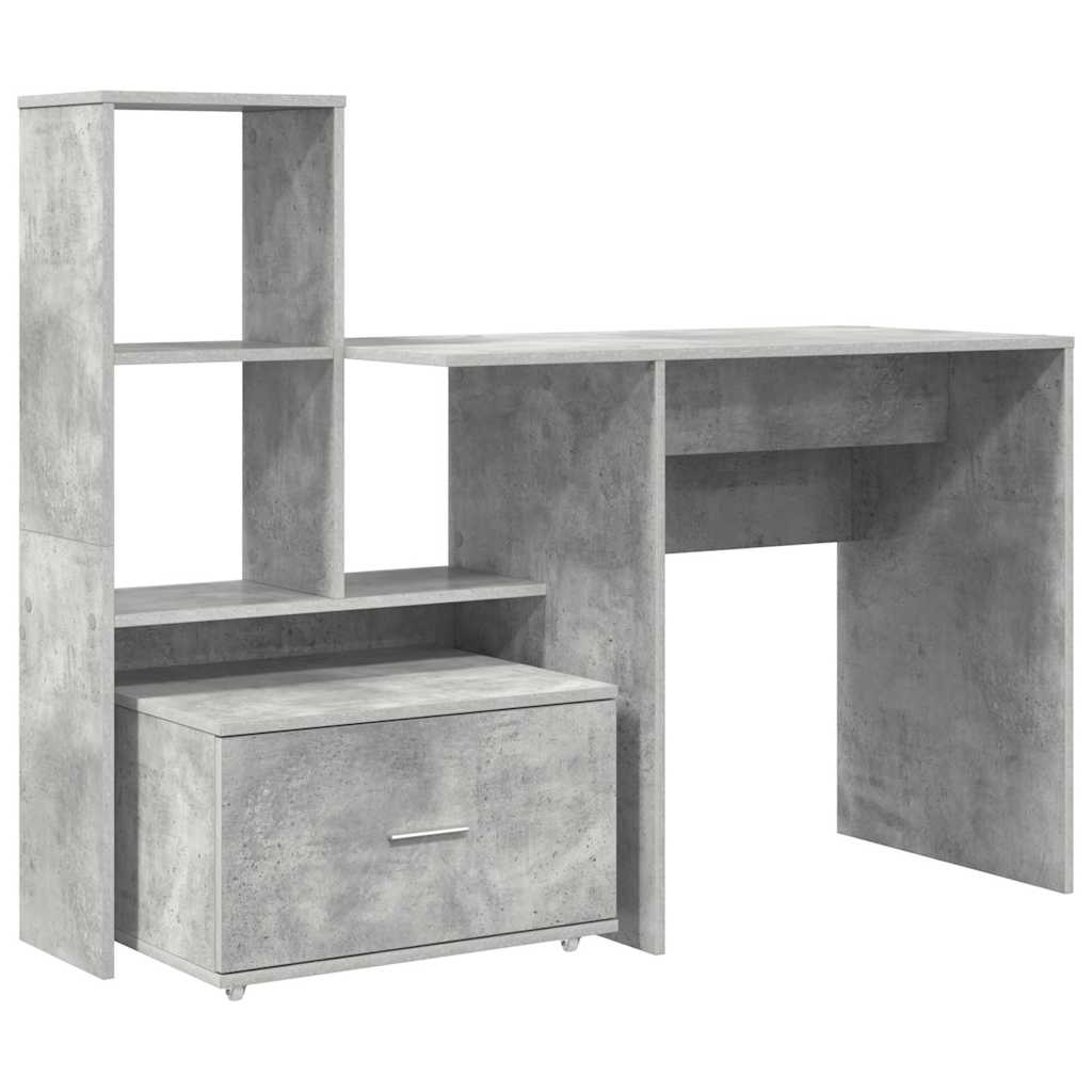 Schreibtisch Beton Grau 131,5 x 50 x 106,5 cm Holzwerkstoff