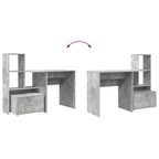 Schreibtisch Beton Grau 131,5 x 50 x 106,5 cm Holzwerkstoff