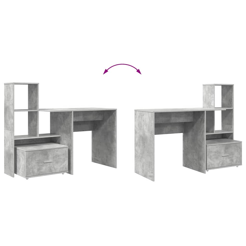 Schreibtisch Beton Grau 131,5 x 50 x 106,5 cm Holzwerkstoff