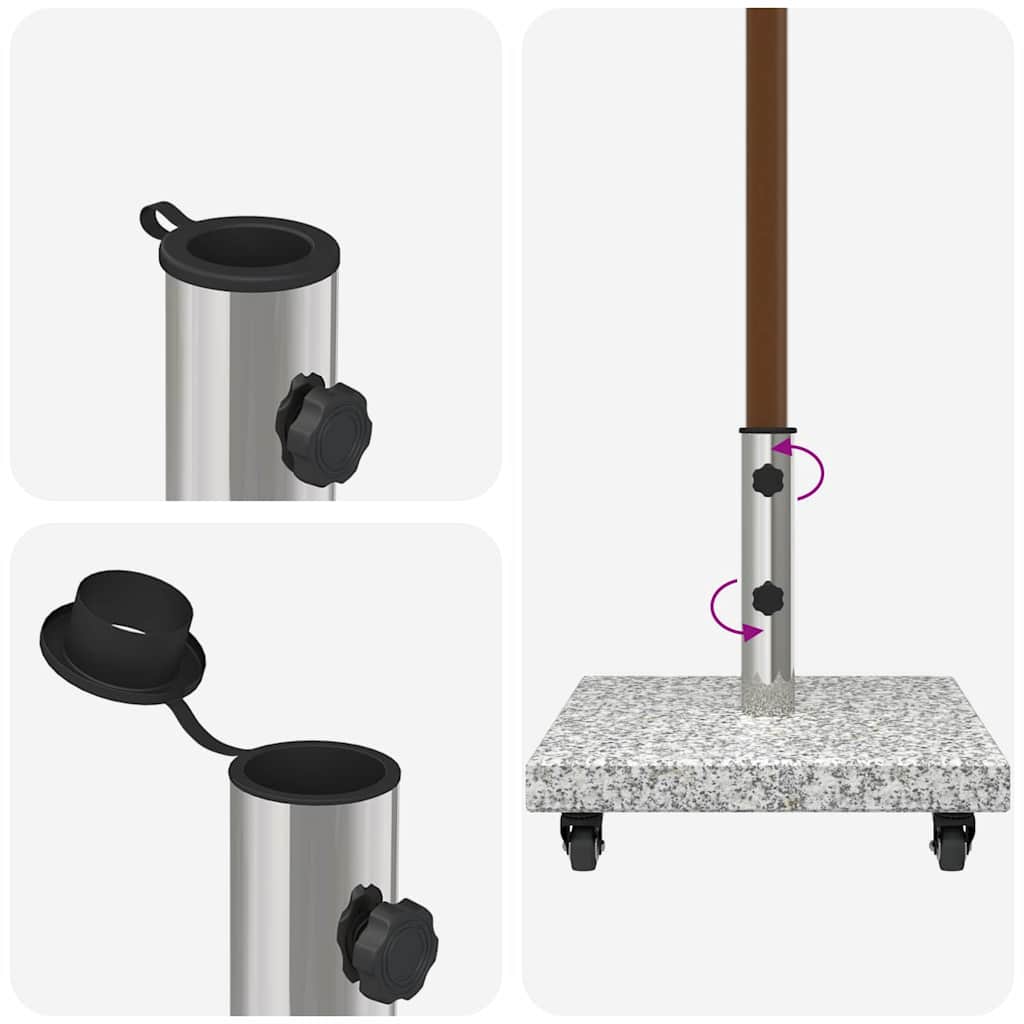 Sonnenschirmständer 30kg Grau Granit Quadratisch