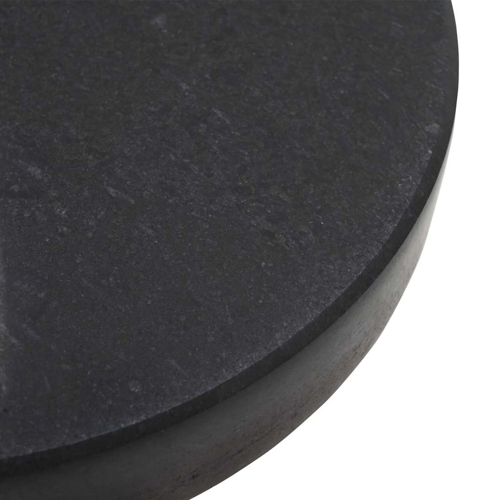 Sonnenschirmständer 30kg Schwarz Granit und Edelstahl Rund