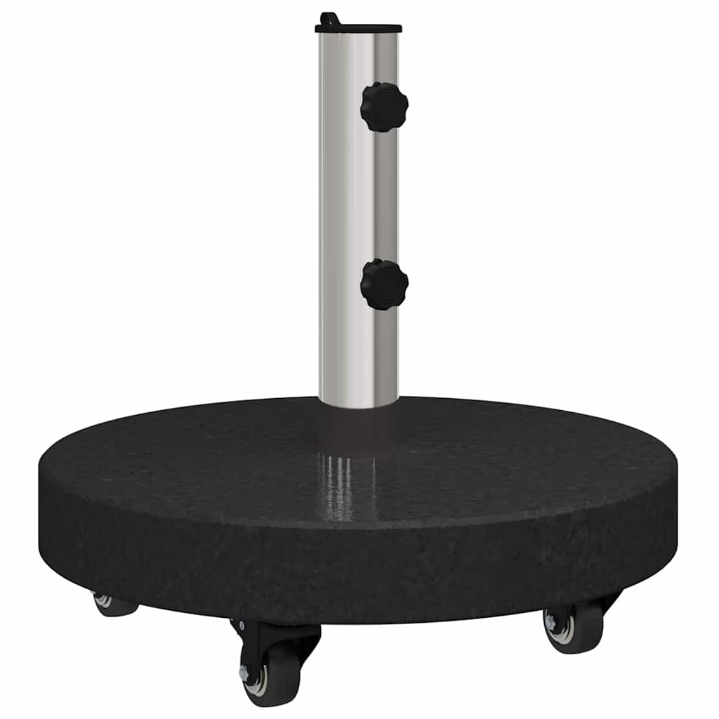 Sonnenschirmständer 30kg Schwarz Granit und Edelstahl Rund