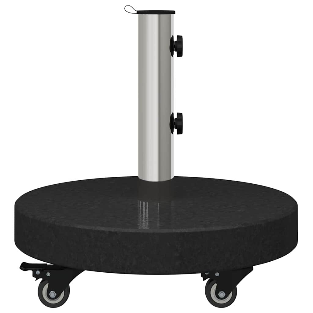 Sonnenschirmständer 30kg Schwarz Granit und Edelstahl Rund