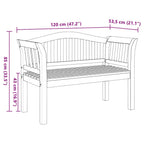 Bank Braun 120 x 53,5 x 85 cm Massivholz Teak