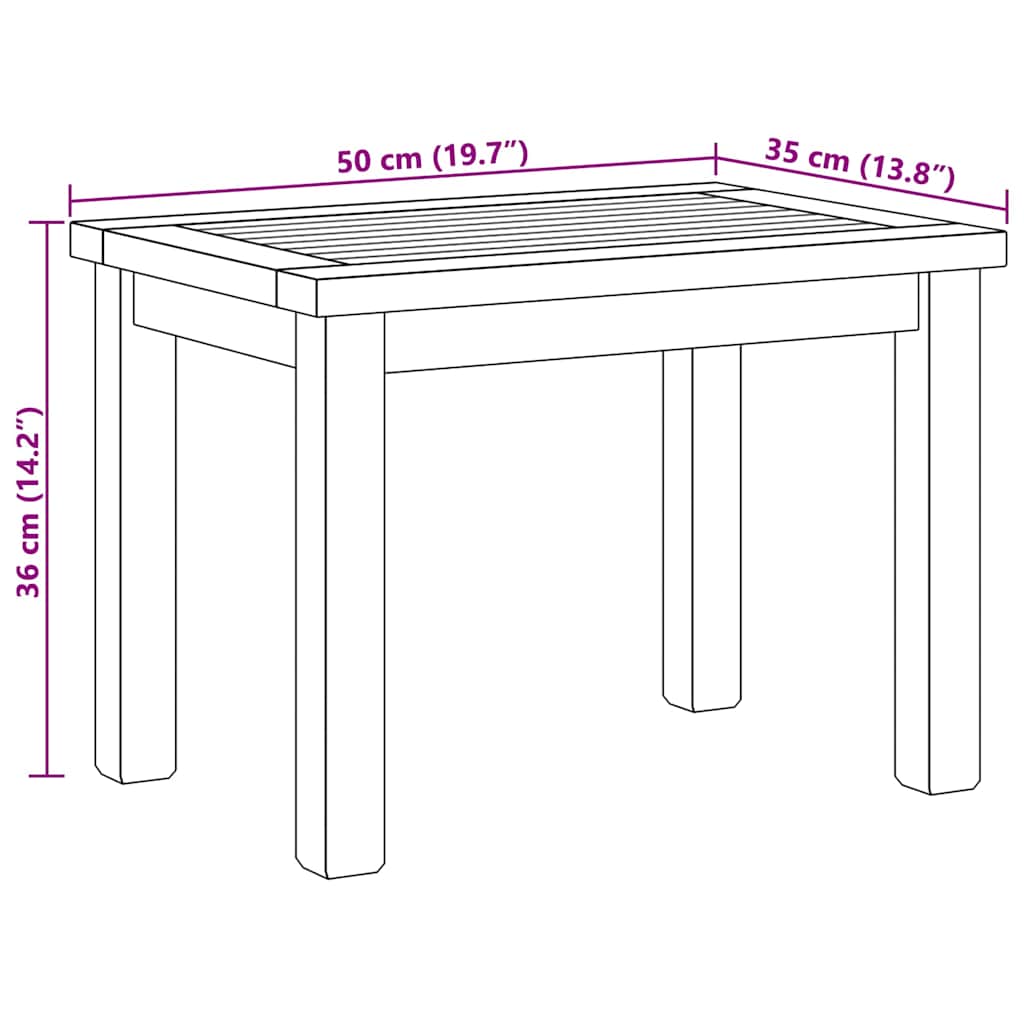Couchtisch Braun 50 x 35 x 36 cm Massivholz Teak