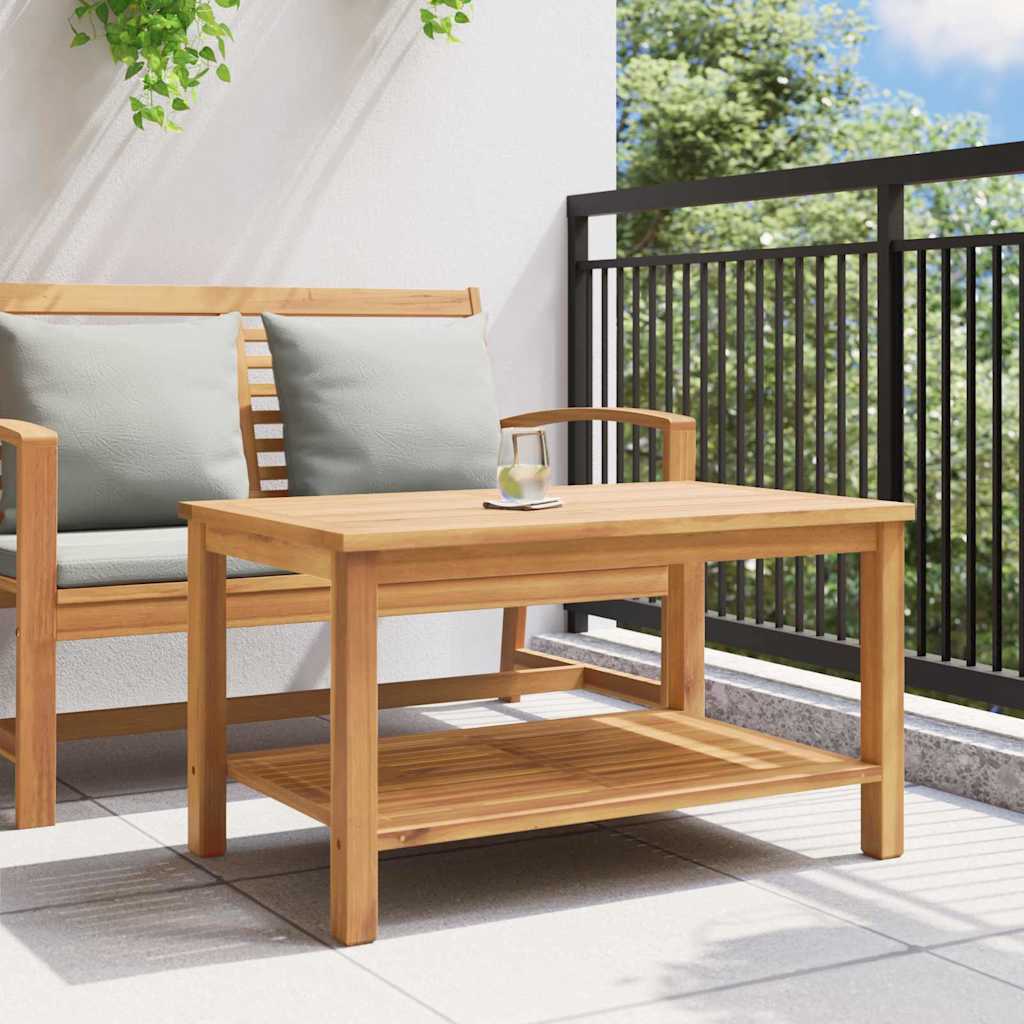 Couchtisch mit Speicher Braun 90 x 50 x 45 cm Massivholz Teak