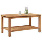 Couchtisch mit Speicher Braun 90 x 50 x 45 cm Massivholz Teak