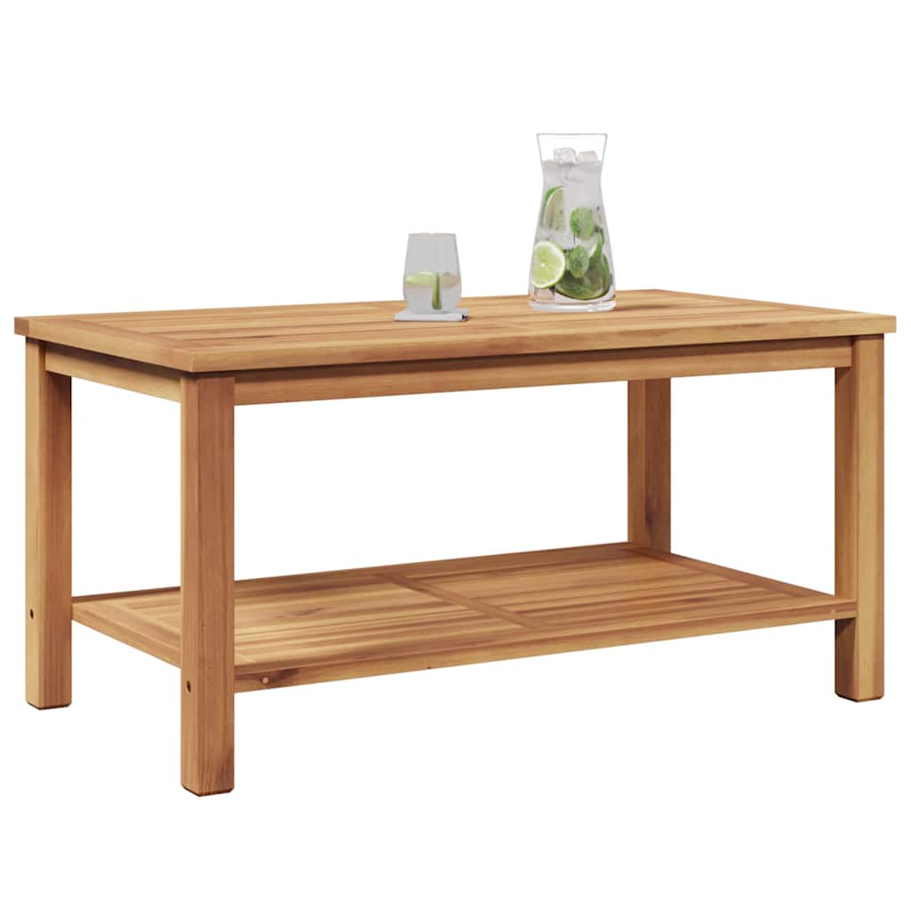 Couchtisch mit Speicher Braun 90 x 50 x 45 cm Massivholz Teak