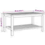 Couchtisch mit Speicher Braun 90 x 50 x 45 cm Massivholz Teak