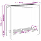 Konsolentisch Braun 80 x 35 x 75 cm Massivholz Teak
