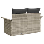 Gartensofa mit Kissen Hellgrau 141 x 62 x 69cm Poly-Rattan
