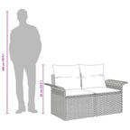 Gartensofa mit Kissen Hellgrau 141 x 62 x 69cm Poly-Rattan